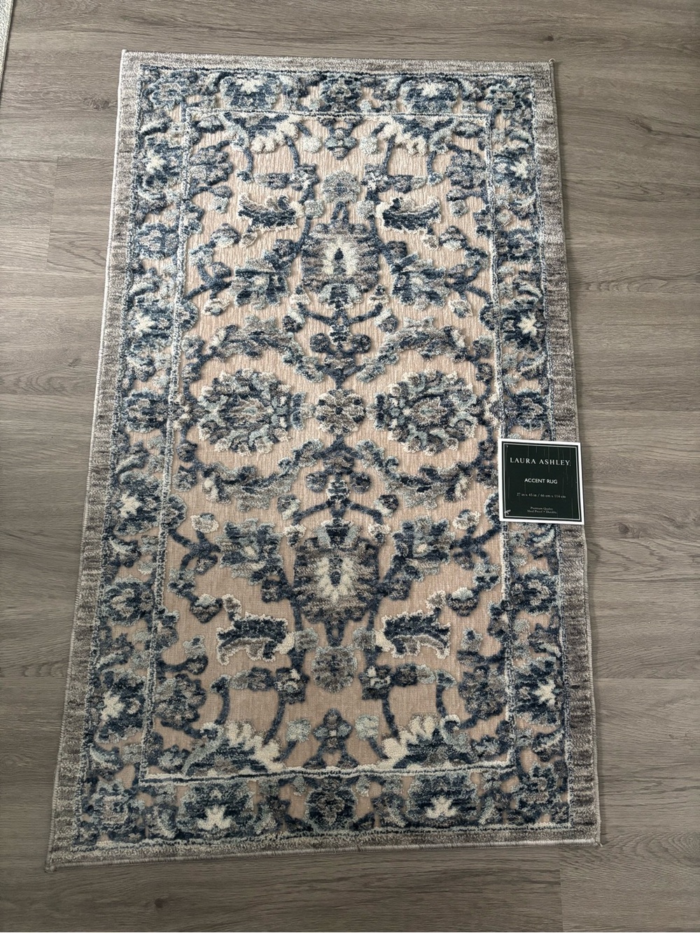 Laura Ashley Floral Rug Blue Cream Beautiful Small Size In Pics NEW Final Sale